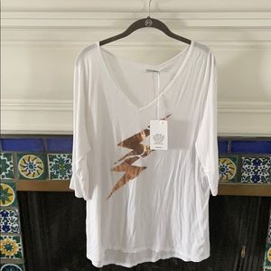 Lauren Moshi ribbed cotton t-shirt, new with tags